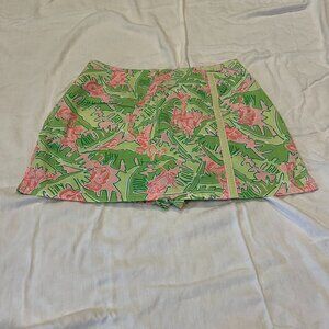 Vintage Lilly Pulitzer Pink and Green Mini-Skort, rare monkey pattern, size 6